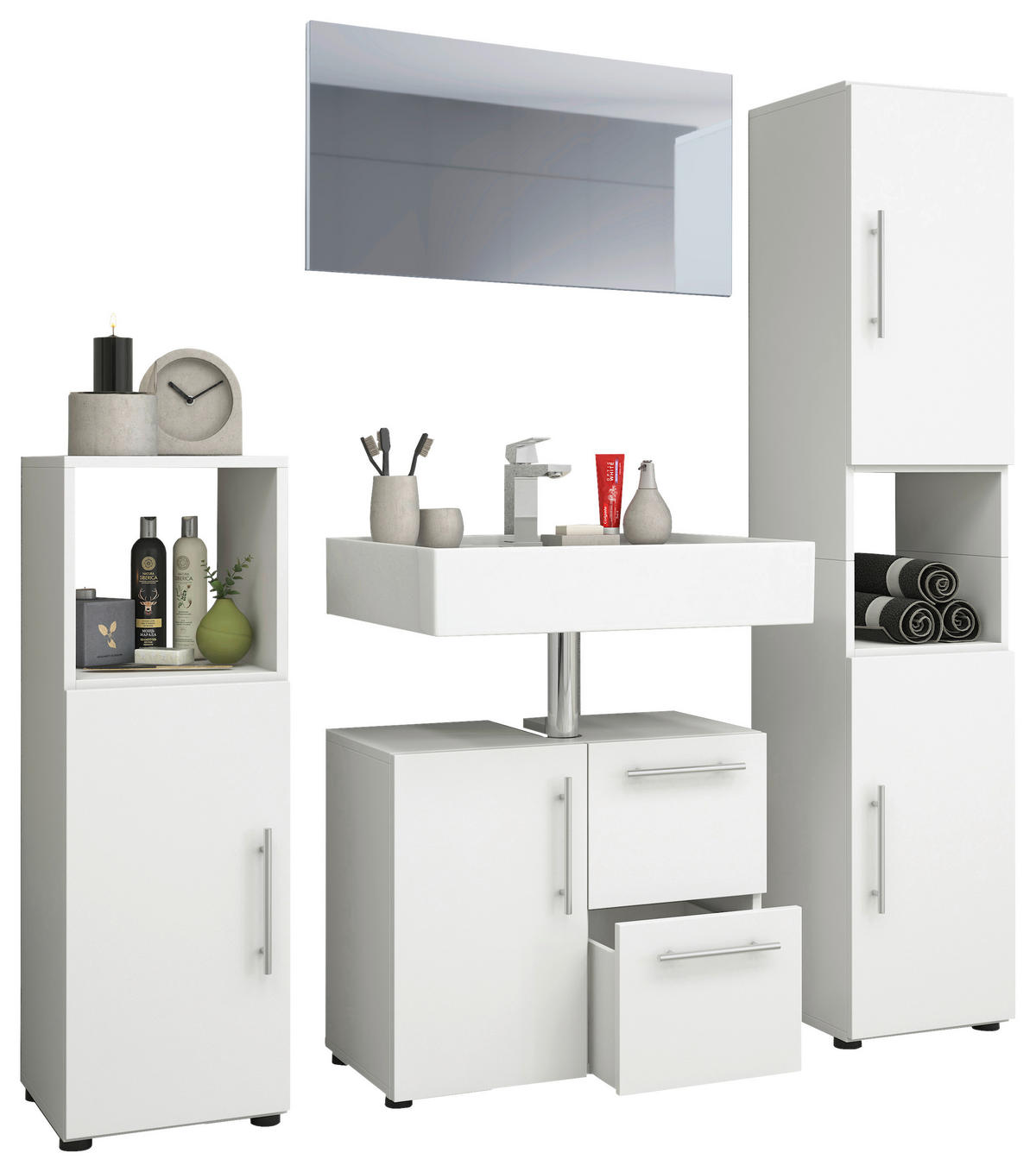 Badezimmer-Set Flandu weiß B/H/T: ca. 61x51x32 cm Flandu - weiß (61,00/51,00/32,00cm) - VCM Möbel