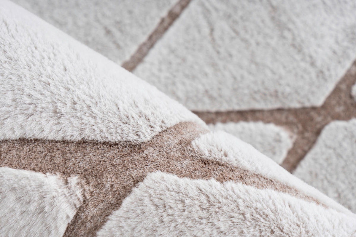 360Living Teppich Vivica weiß B/L: ca. 80x250 cm Vivica - weiß/taupe (80,00/250,00cm) - 360Living