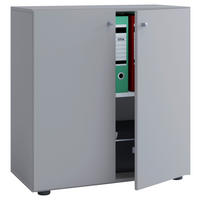 Büroschrank Lona L grau weiß B/H/T: ca. 70x74x39 cm Lona L - weiß/grau (70,00/74,00/39,00cm) - VCM Möbel