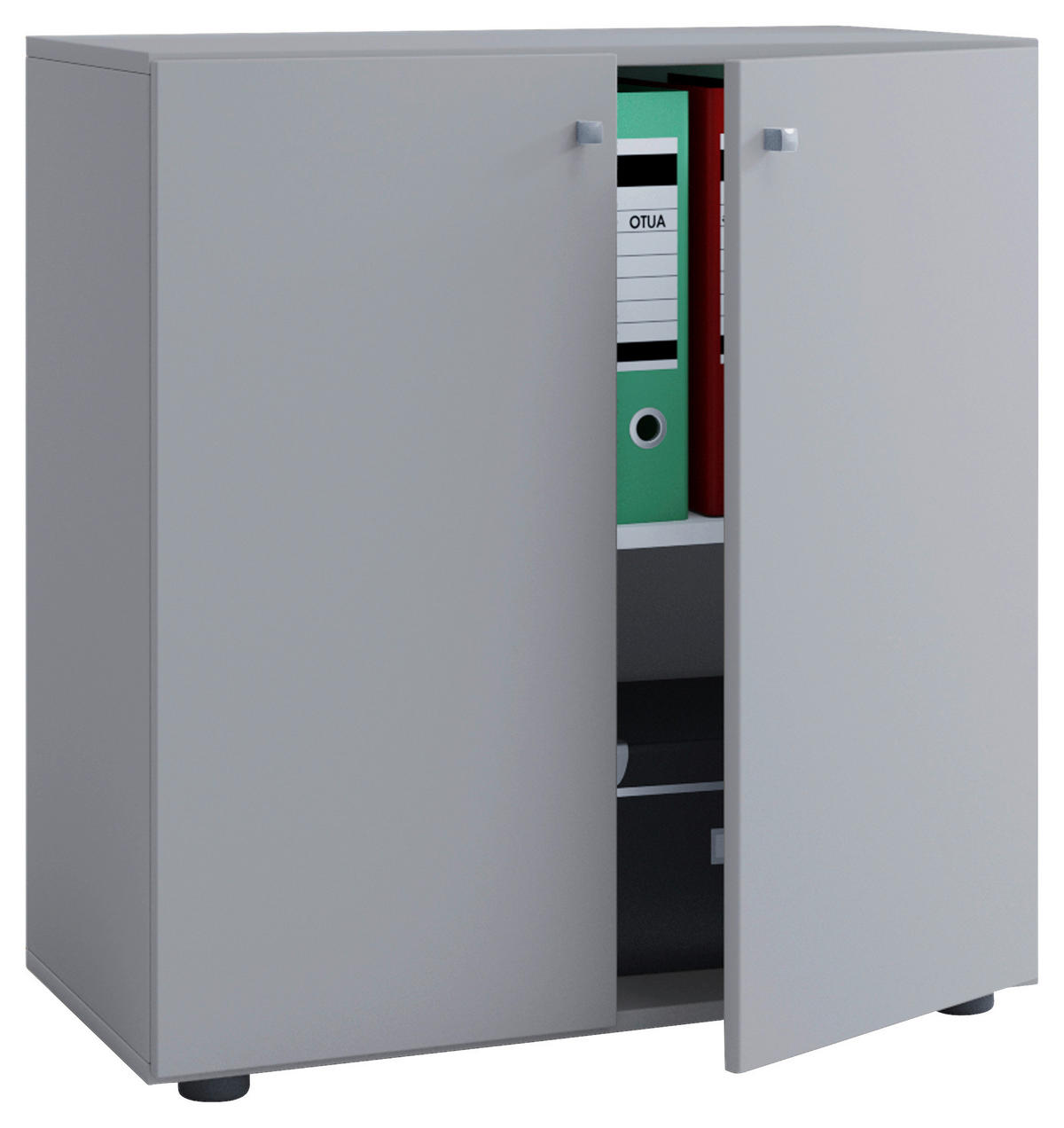 Büroschrank Lona L grau weiß B/H/T: ca. 70x74x39 cm Lona L - weiß/grau (70,00/74,00/39,00cm) - VCM Möbel