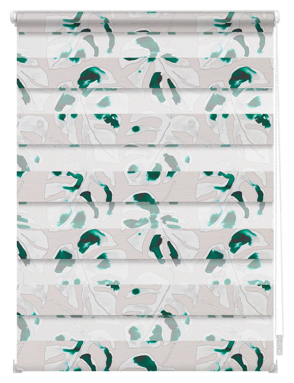 Doppelrollo Duo Monstera schwarz B/T: ca. 60x150 cm Duo Monstera - schwarz (60,00/150,00cm) - LICHTBLICK