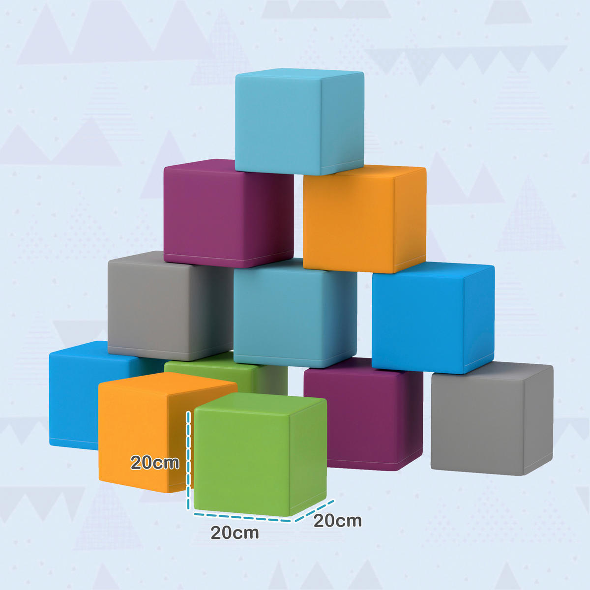 HOMCOM Softbausteine B/H/L: ca. 20x20x20 cm Softbausteine - multicolor (20,00/20,00/20,00cm) - HOMCOM