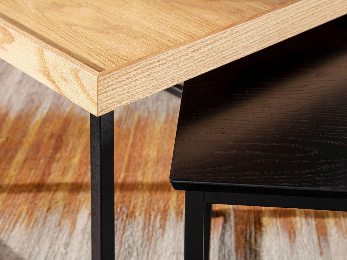 Couchtisch 2er-Set. schwarz B/H/T: ca. 60x45x110 cm 2er-Set. - schwarz (60,00/45,00/110,00cm) - Wohnling