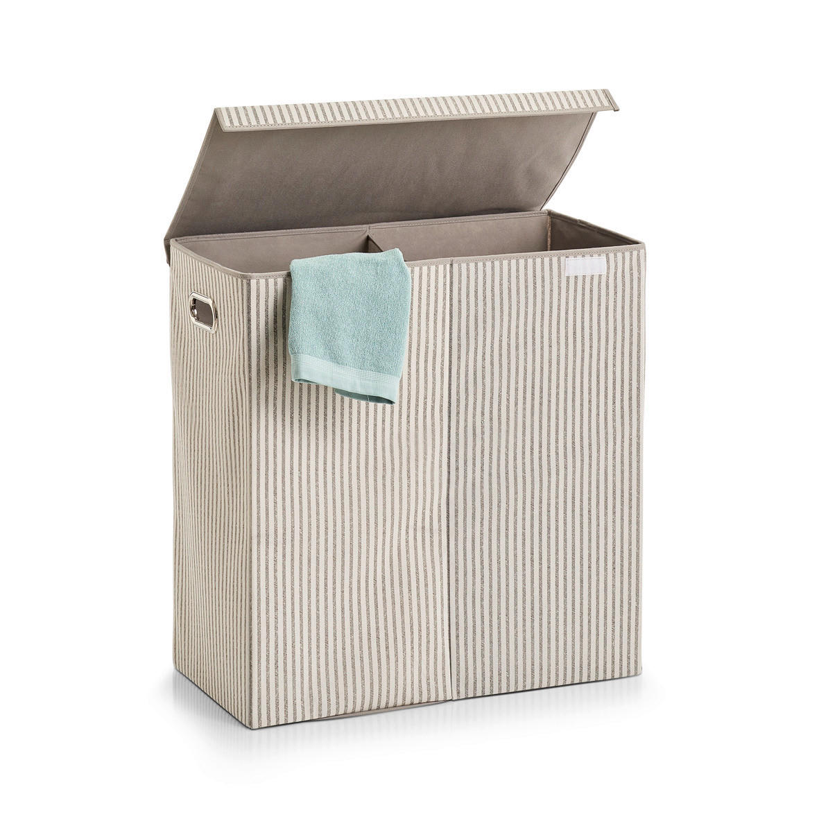 Zeller Wäschesammler 2-fach Stripes Stripes - beige (61,50/31,00/63,00cm) - Zeller