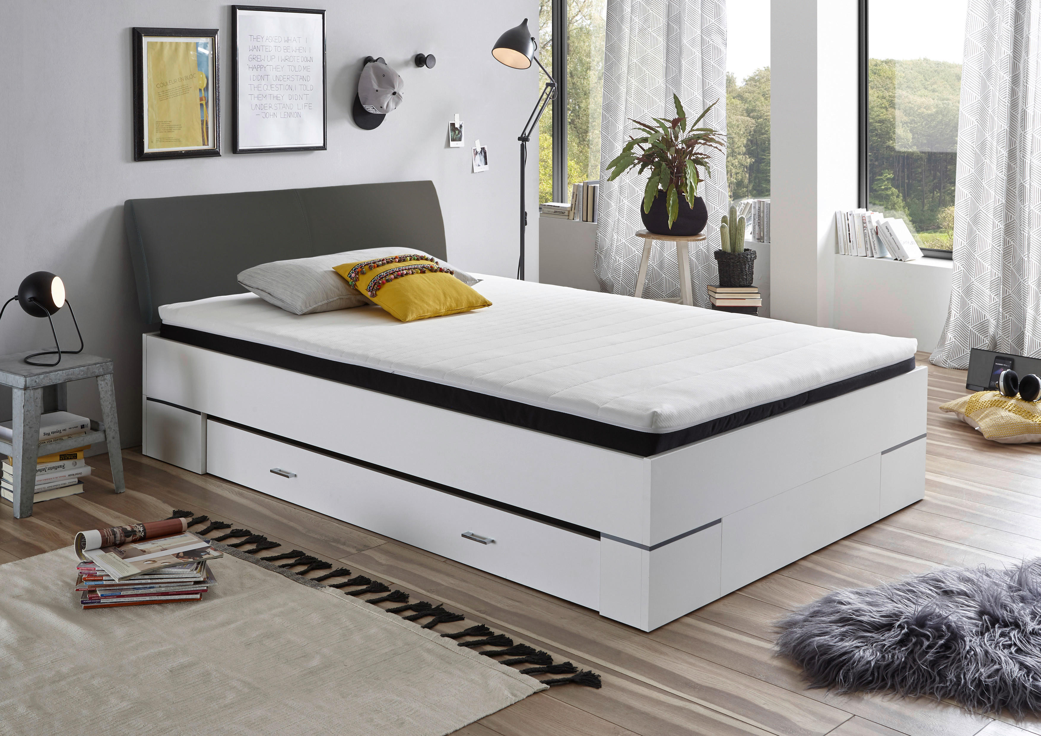 Futonbett Letana weiß Liegefläche B/L: ca. 140x200 cm Letana - weiß (145,00/83,00/215,00cm)