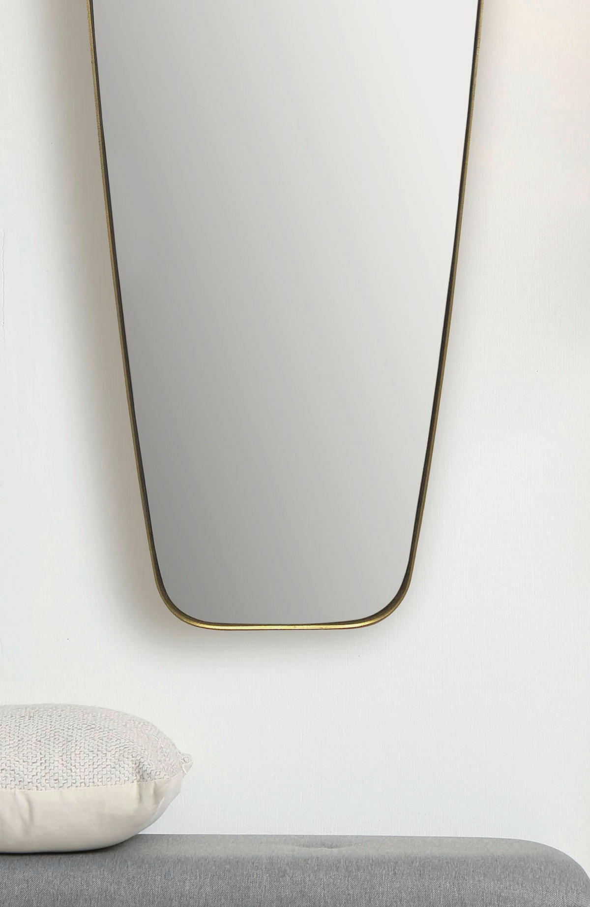 Wandspiegel gold Metall B/H/T: ca. 38x100x2,5 cm Wandspiegel - gold (38,00/100,00/2,50cm) - Wohnling