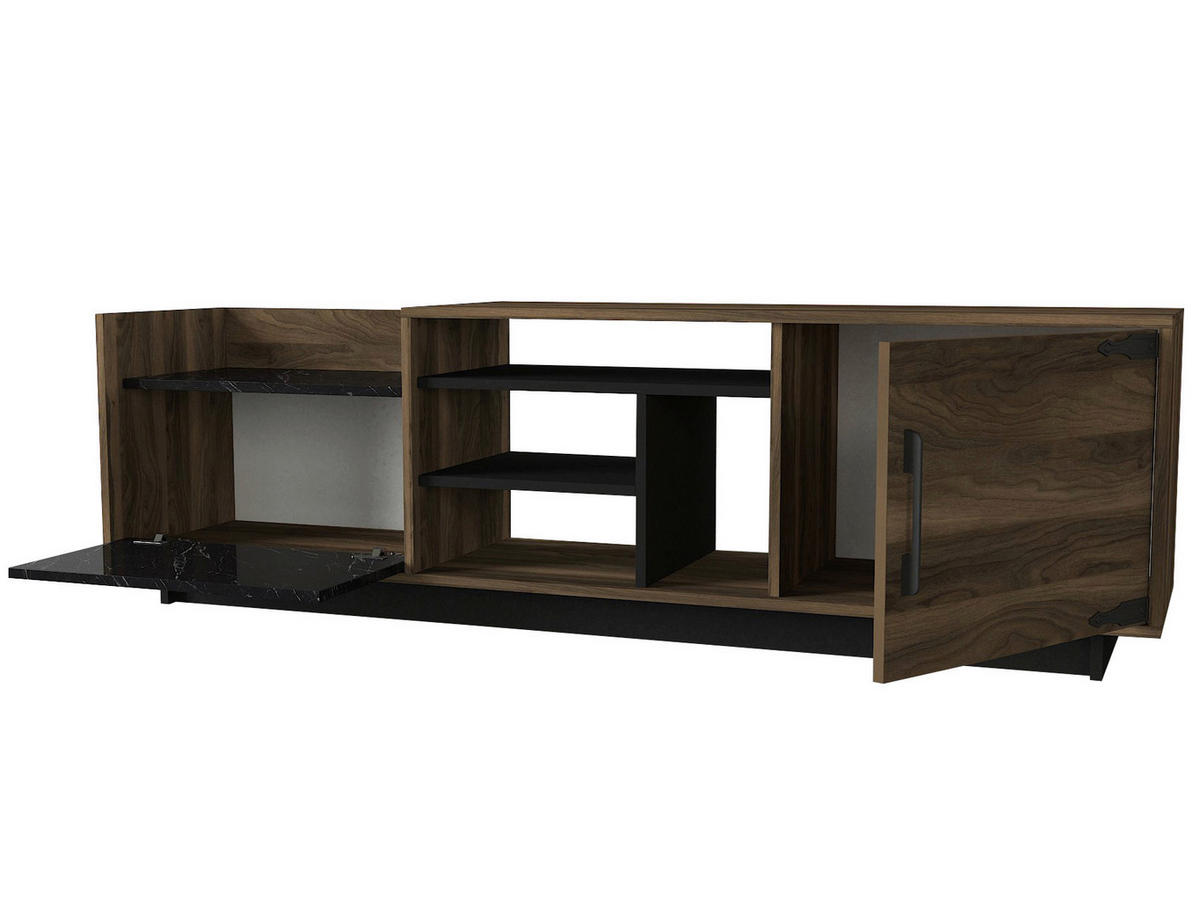 Wohnwand Siento walnuss Nachbildung Marmoroptik B/H/T: ca. 180x55x35 cm Siento - Marmoroptik/walnuss (180,00/55,00/35,00cm) - moebel17