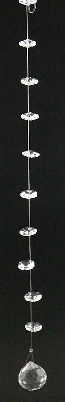 Glas-Art Deko-Kette klar Glas B/H/L: ca. 2x2x120 cm Deko-Kette_Crystal-Dream - klar (120,00/2,00/2,00cm) - Glas-Art
