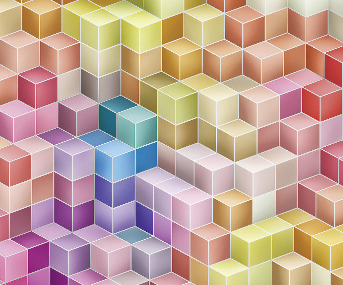 Komar Fototapete Happy Blocks B/L: ca. 300x250 cm Happy Blocks - (300,00/250,00cm) - Komar