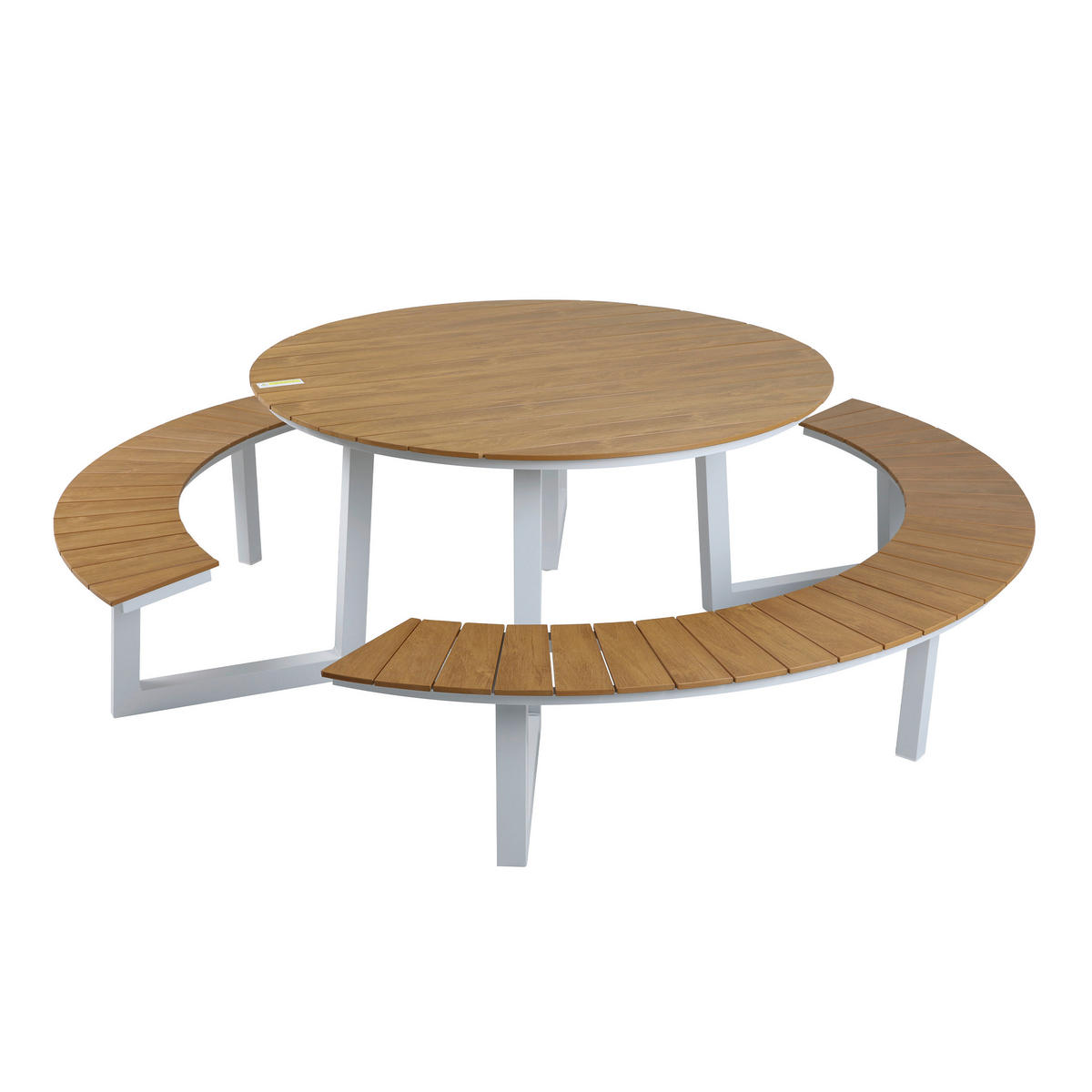 AXI Outdoor Living Picknicktisch Taco weiß Kunststoff B/H/L: ca. 239x75x239 cm Taco - braun/weiß (239,00/239,00/75,00cm) - AXI Outdoor Living