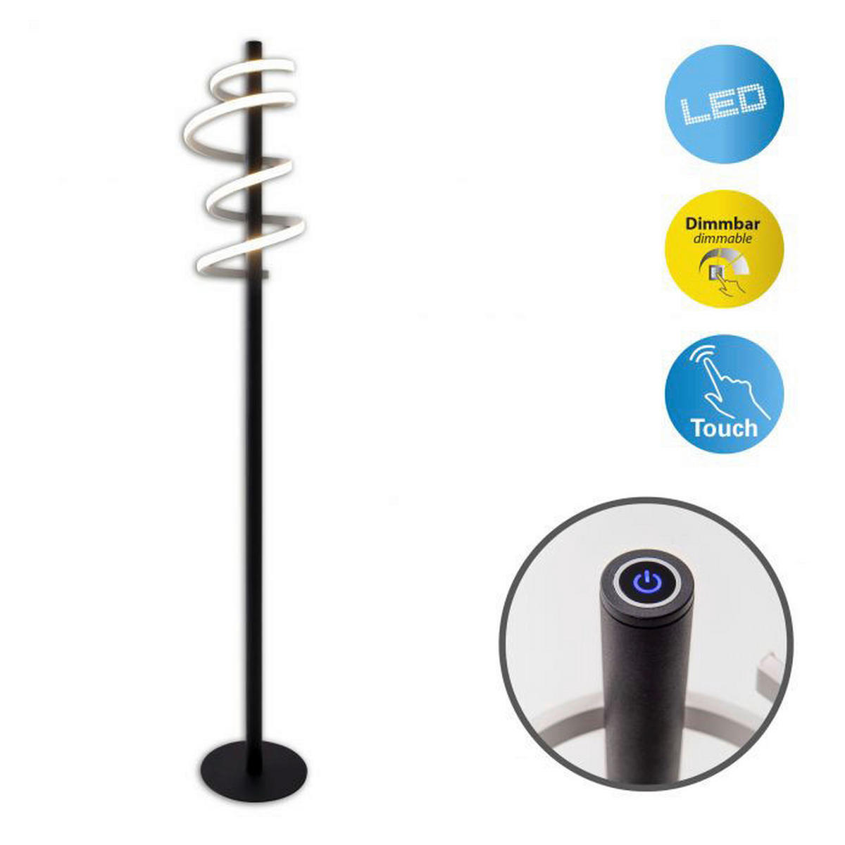 Näve Leuchten LED-Stehleuchte NV2085622 Aluminium H/D: ca. 140x22 cm 1 Brennstellen Belleza - (22,00/140,00cm) - Näve Leuchten