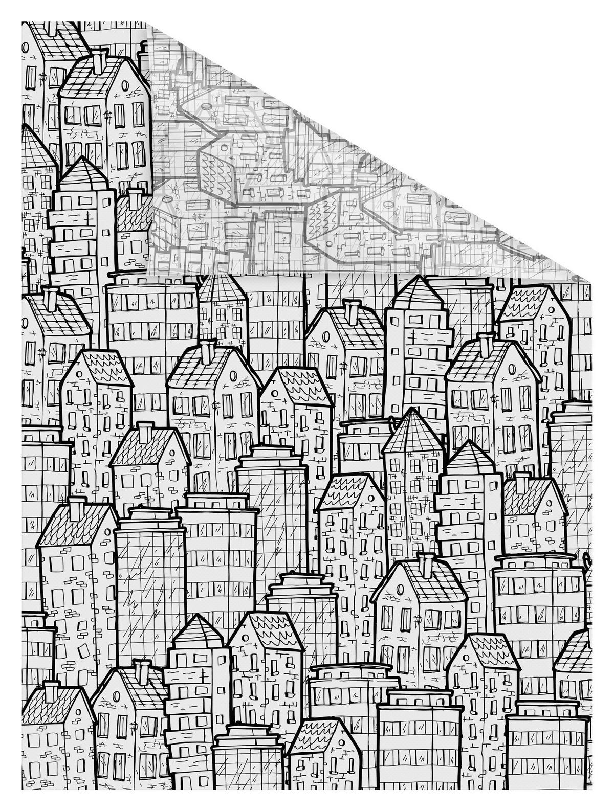 LICHTBLICK Fensterfolie Stadt schwarz B/L: ca. 100x130 cm Fensterfolie_Stadt - schwarz (100,00/130,00cm) - LICHTBLICK