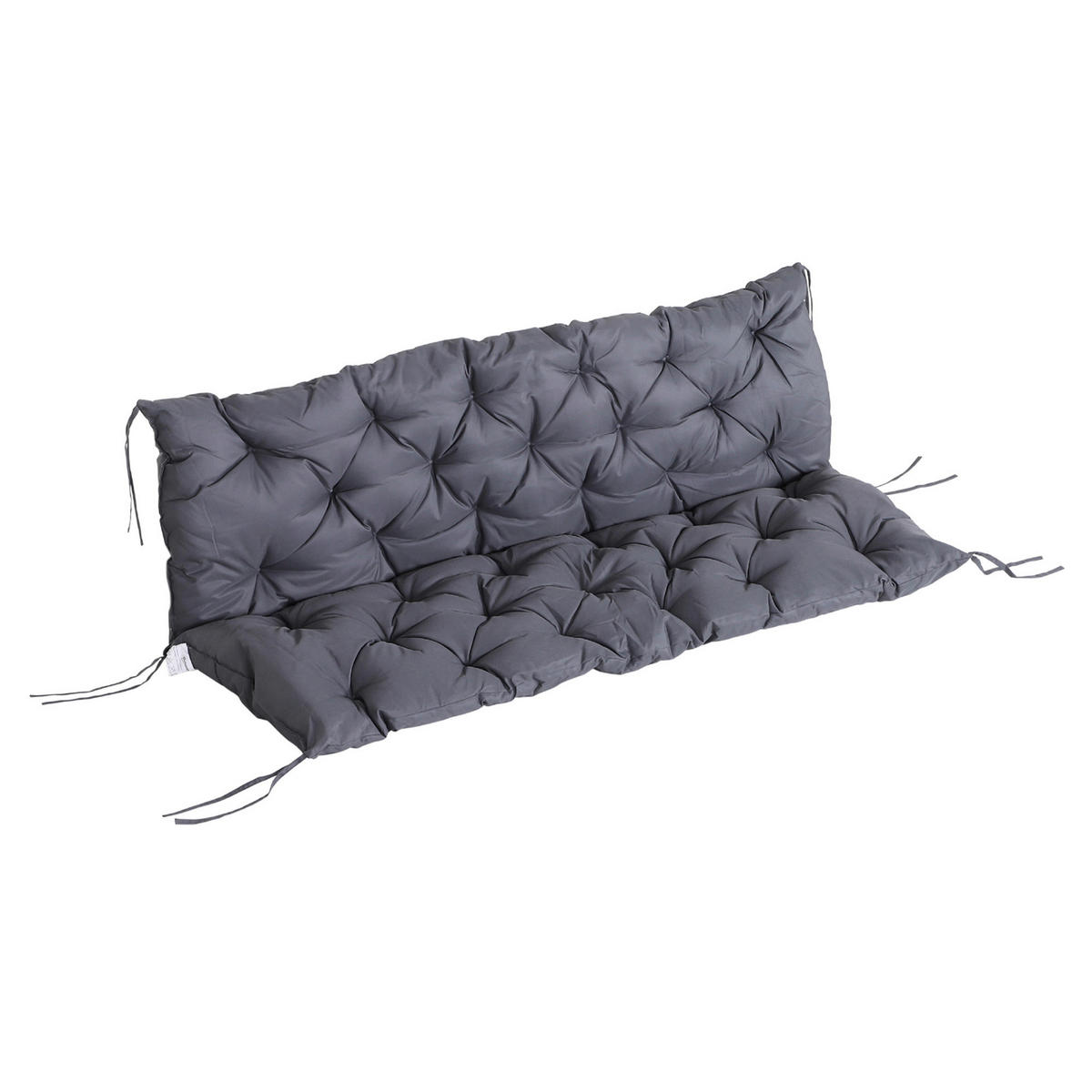 Outsunny Bankauflage dunkelgrau Baumwolle B/H/L: ca. 150x8x98 cm Bankauflage - dunkelgrau (98,00/150,00/8,00cm) - Outsunny