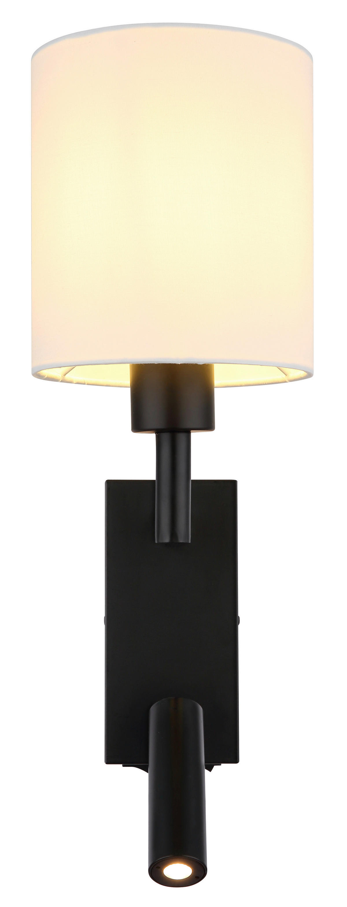 GLOBO Wandleuchte weiß schwarz Metall B/H/L: ca. 17x45,5x15 cm E27 2 Brennstellen Zamora - weiß/schwarz (15,00/17,00/45,50cm) - GLOBO