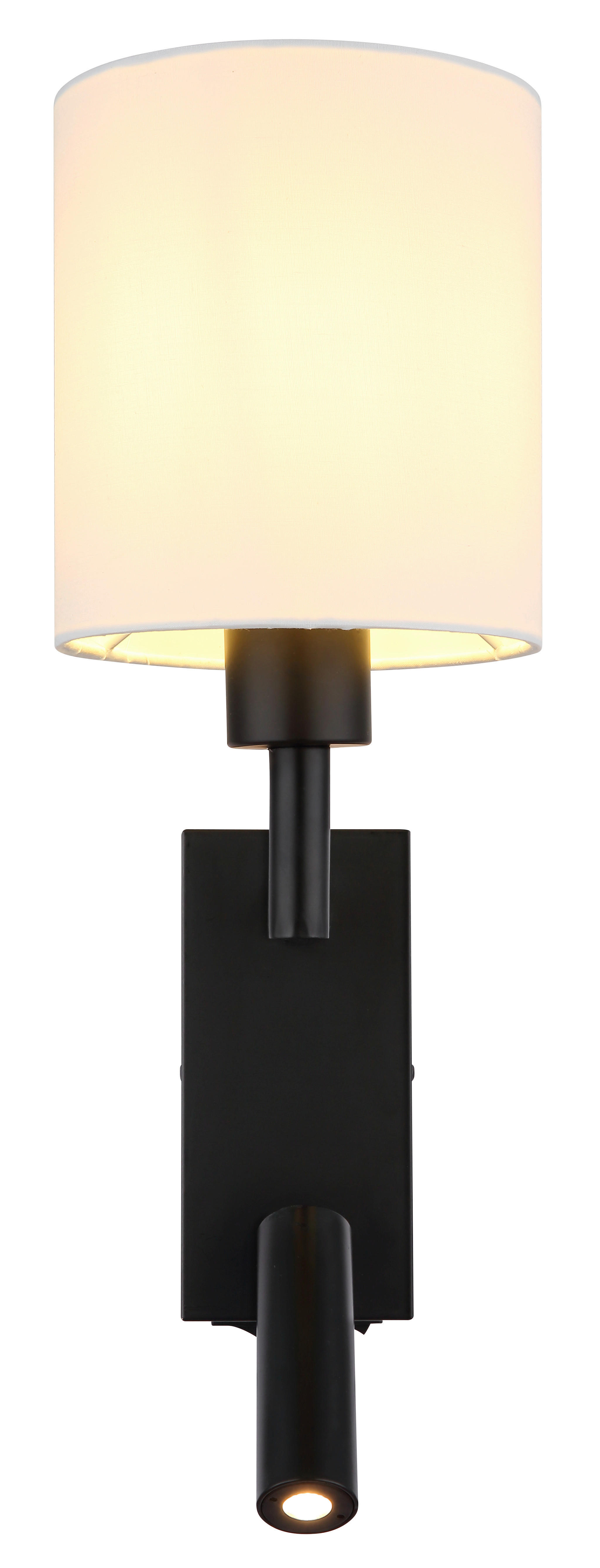 Thumbnail - GLOBO Wandleuchte weiß schwarz Metall B/H/L: ca. 17x45,5x15 cm E27 2 Brennstellen