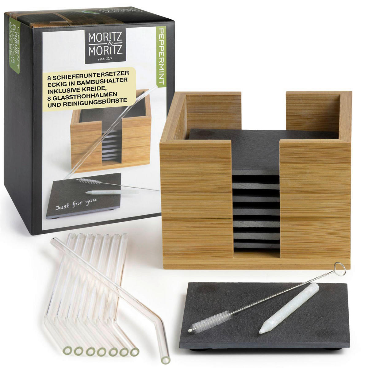 Moritz & Moritz Untersetzerset multicolor Schiefer Untersetzerset_19tlg. - multicolor - Moritz & Moritz