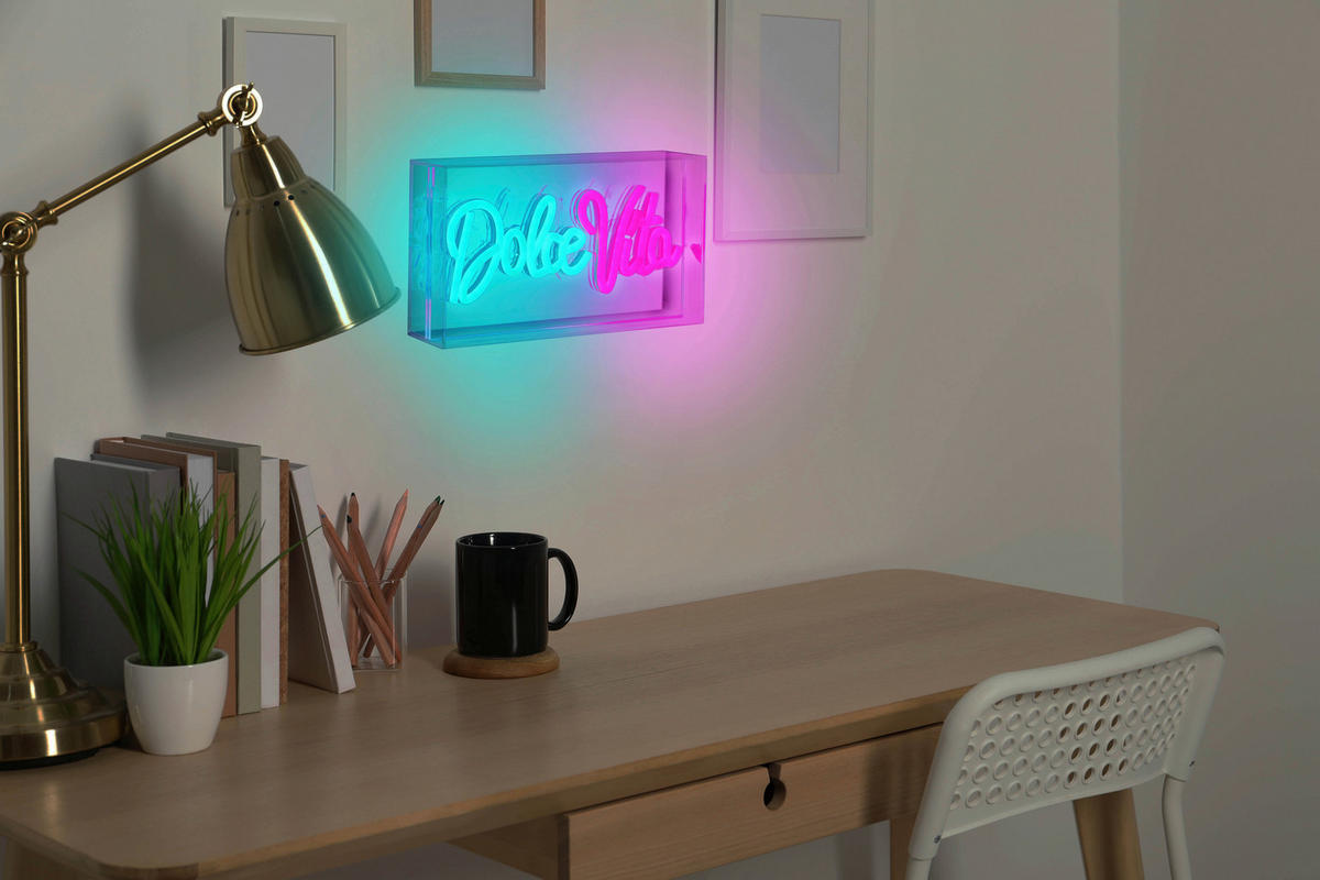 Näve Leuchten LED-Schriftzug klar Kunststoff B/H/T: ca. 30x15x4,7 cm DOLCE VITA - klar (30,00/15,00/4,70cm) - Näve Leuchten