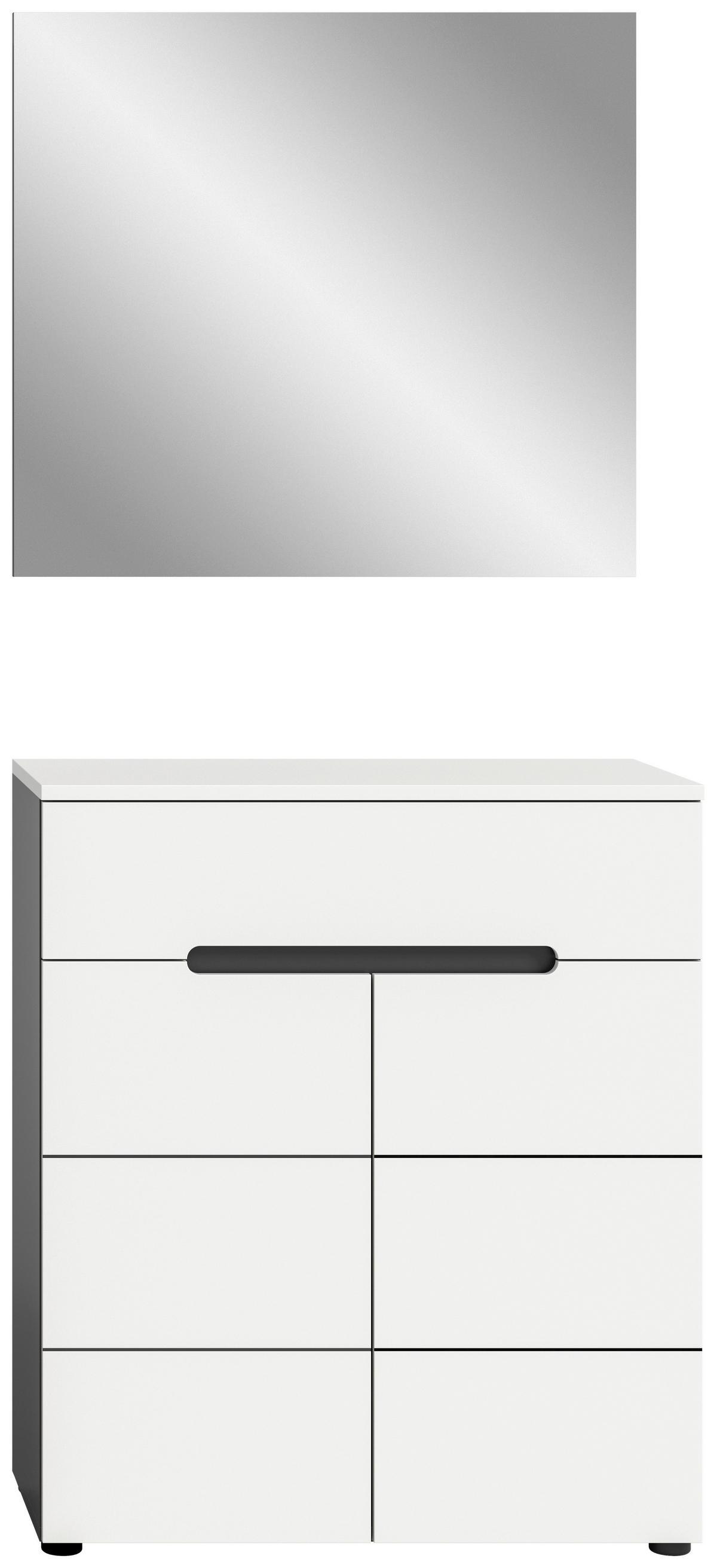 Garderobe Canu basaltgrau Nachbildung weiß B/H/T: ca. 80x190x37 cm Canu - weiß/basaltgrau (80,00/190,00/37,00cm) - xonox.home