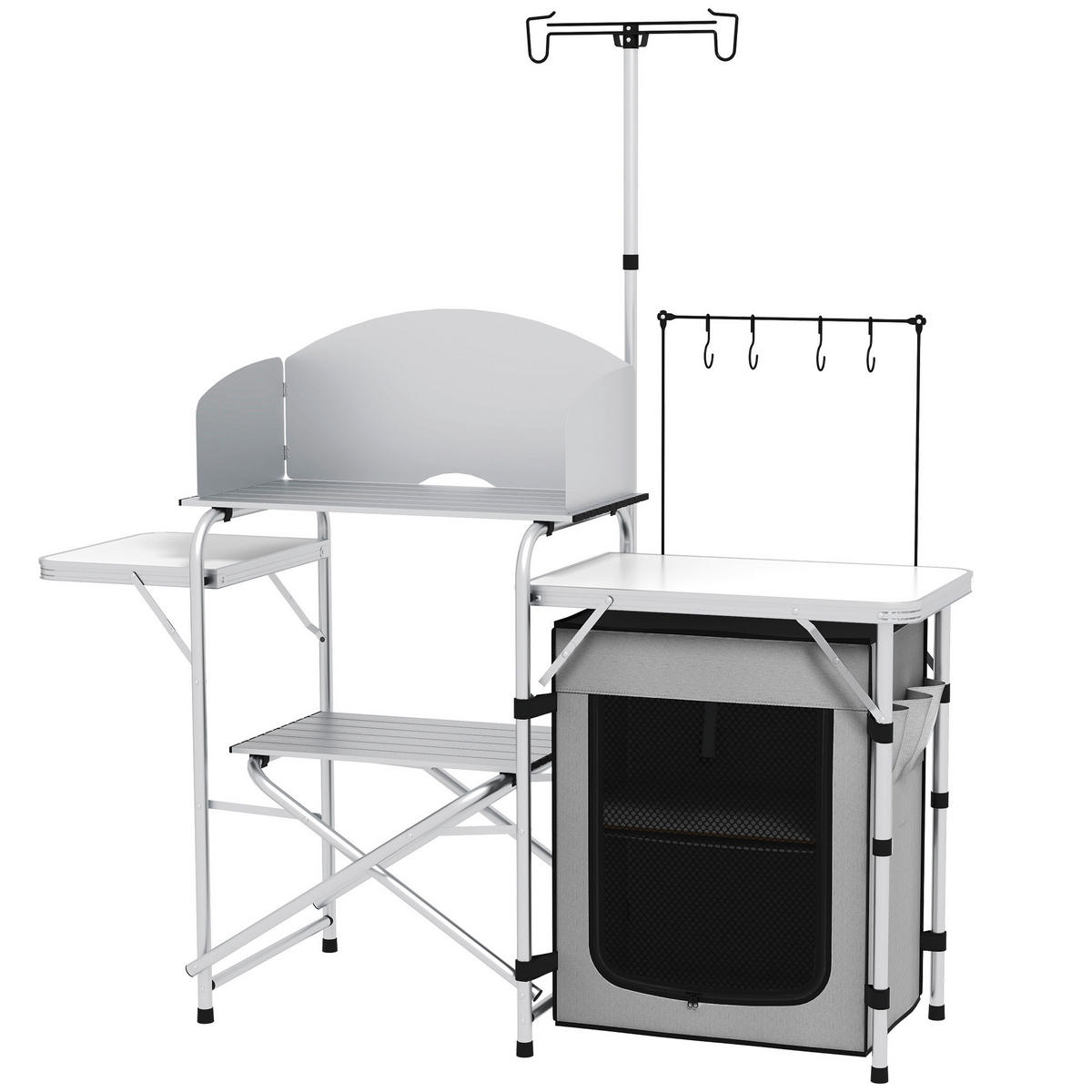 Outsunny Camping Küche B/H/L: ca. 48x119x144 cm Camping Küche - silber (144,00/48,00/119,00cm) - Outsunny