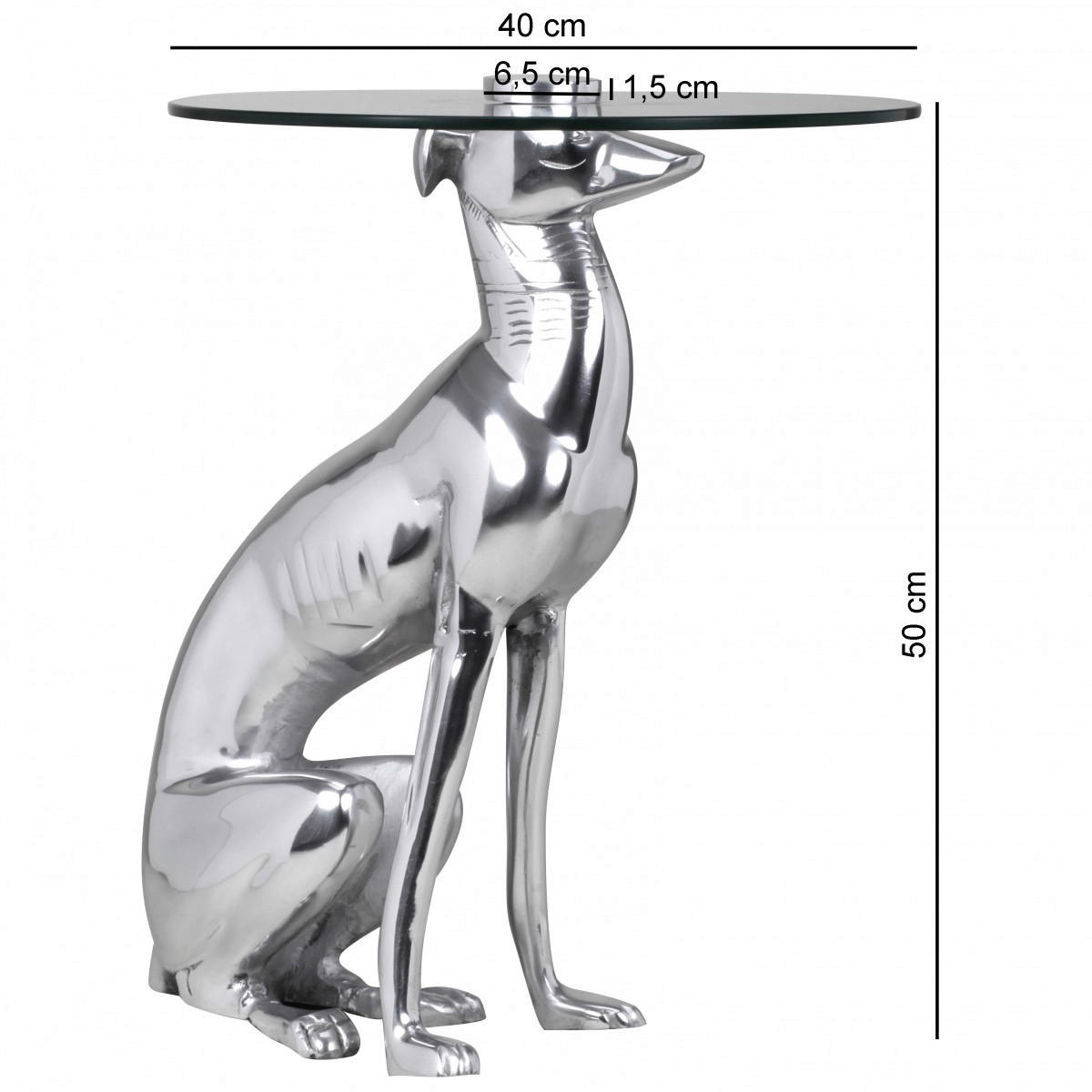 Beistelltisch silber Aluminium B/H/T: ca. 40x50x40 cm Beistelltisch DOG - silber (40,00/50,00/40,00cm) - Wohnling