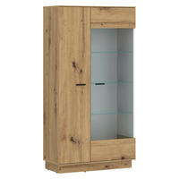 Standvitrine Covelo Eiche Artisan Oak Nachbildung weiß B/H/T: ca. 75x150x40 cm Covelo - Eiche/weiß (75,00/150,00/40,00cm)