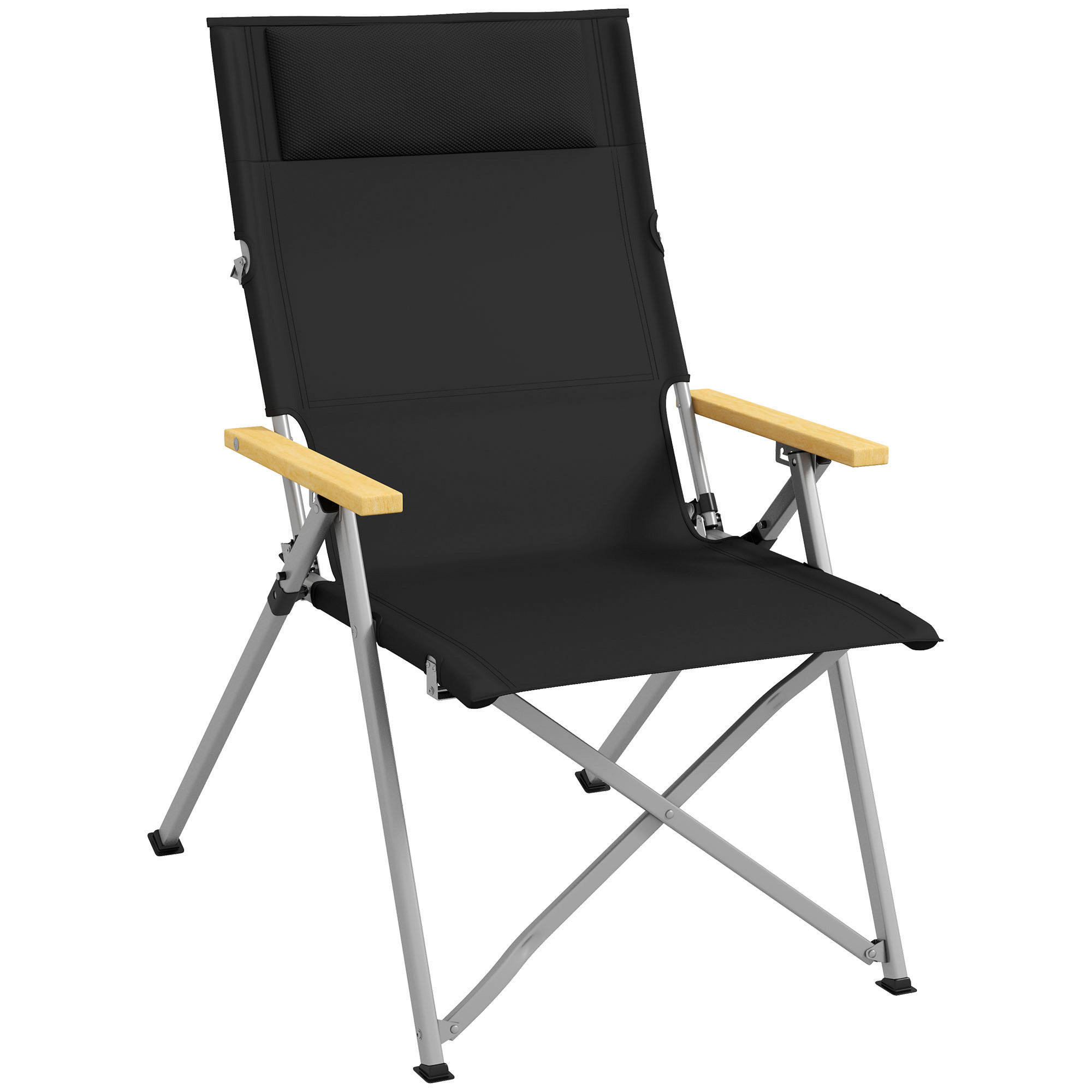 Outsunny Campingstuhl B/H/L: ca. 59,5x98x74 cm Campingstuhl - schwarz (74,00/59,50/98,00cm) - Outsunny