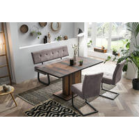 Essgruppe Luise II grau Microfaser B/H/T: ca. 160x76x80 cm Luise II - grau (160,00/76,00/80,00cm) - Hela