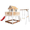 AXI Spielhaus Liam braun B/H/L: ca. 541x291x277 cm Liam - braun/weiß (277,00/541,00/291,00cm) - AXI