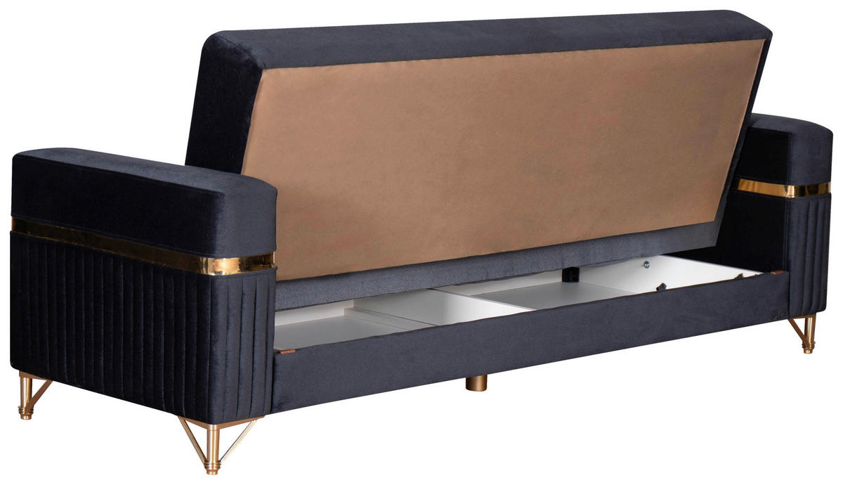 Sofa 3-2-1 Rhosus anthrazit Microfaser Rhosus - gold/anthrazit