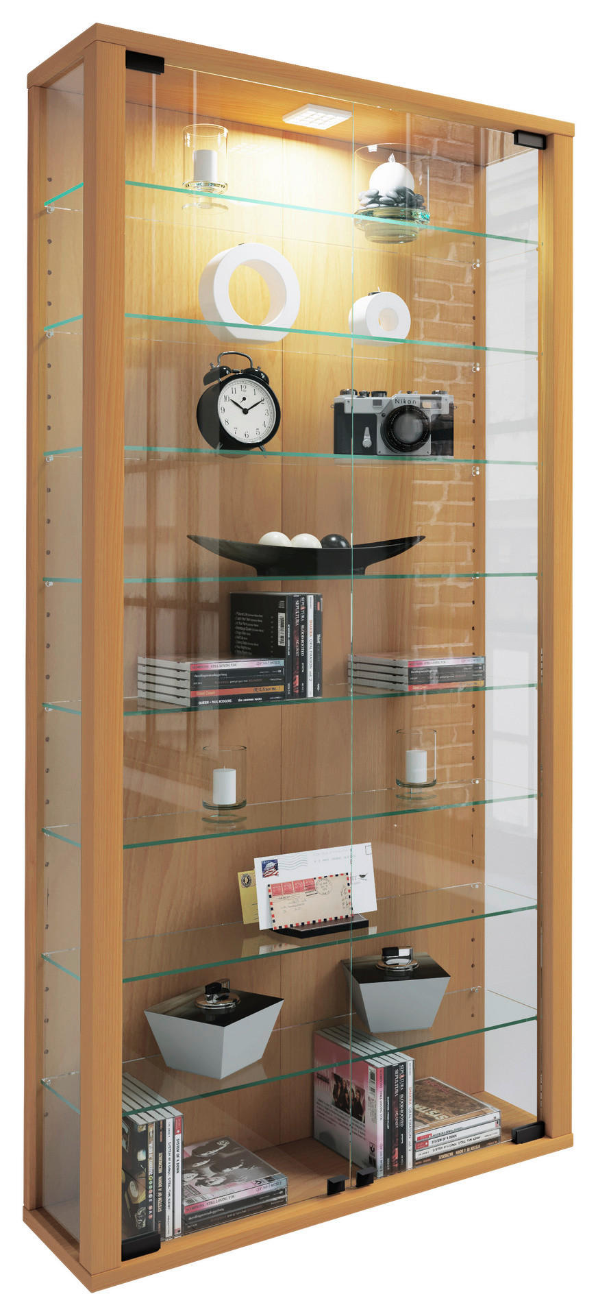 Vitrine Vitrosa Maxi buche Holzwerkstoff Glas B/H/T: ca. 59x113x18 cm Vitrosa Maxi - buche (59,00/113,00/18,00cm) - VCM Möbel