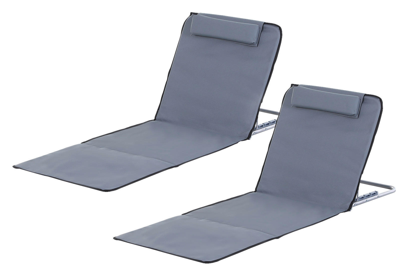 Outsunny Klappliege 2er-Set grau Kunststoff B/H/L: ca. 134x36x48 cm Klappliege 2er-Set - grau (48,00/134,00/36,00cm) - Outsunny