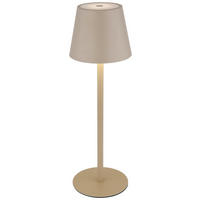 GLOBO LED-Tischleuchte sand Opal schwarz Kunststoff Metall H/D: ca. 36x11,5 cm 1 Brennstellen VANNIE I - sand/schwarz (11,50/36,00cm) - GLOBO