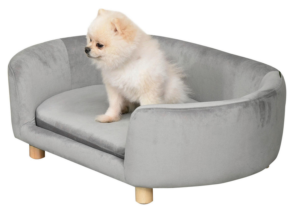 PawHut Haustiersofa hellgrau Birkenholz B/H/L: ca. 55x33x86 cm Haustiersofa - hellgrau (86,00/55,00/33,00cm) - PawHut