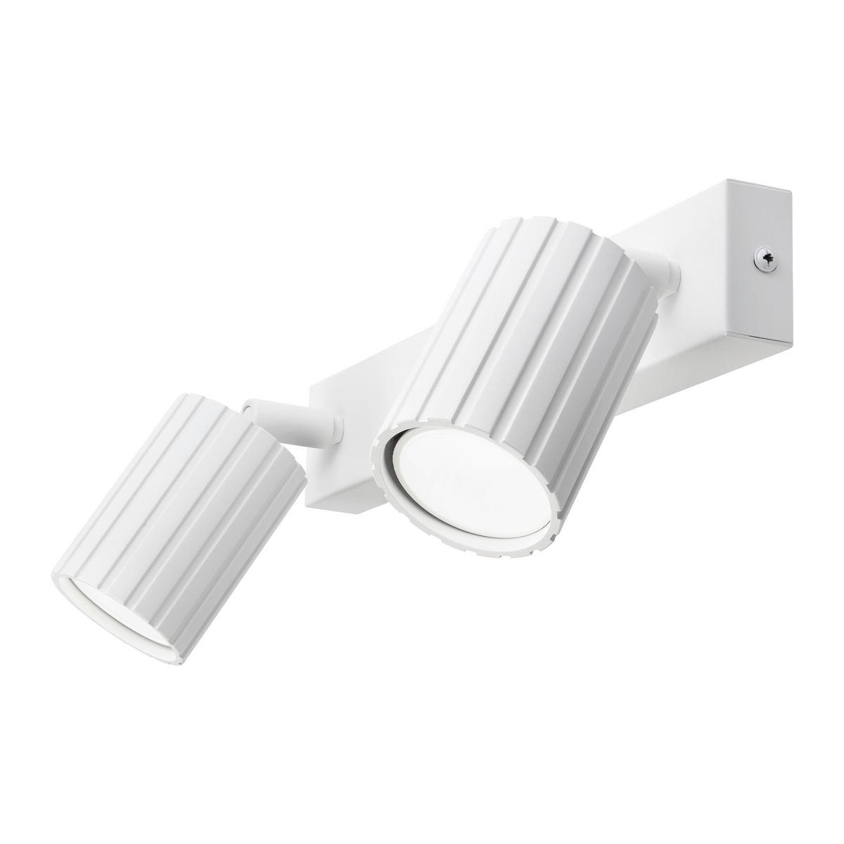 Lamkur Strahler weiß Stahl B/H/L: ca. 6,5x16,5x30 cm 2 Brennstellen Prisma - weiß (30,00/6,50/16,50cm) - Lamkur