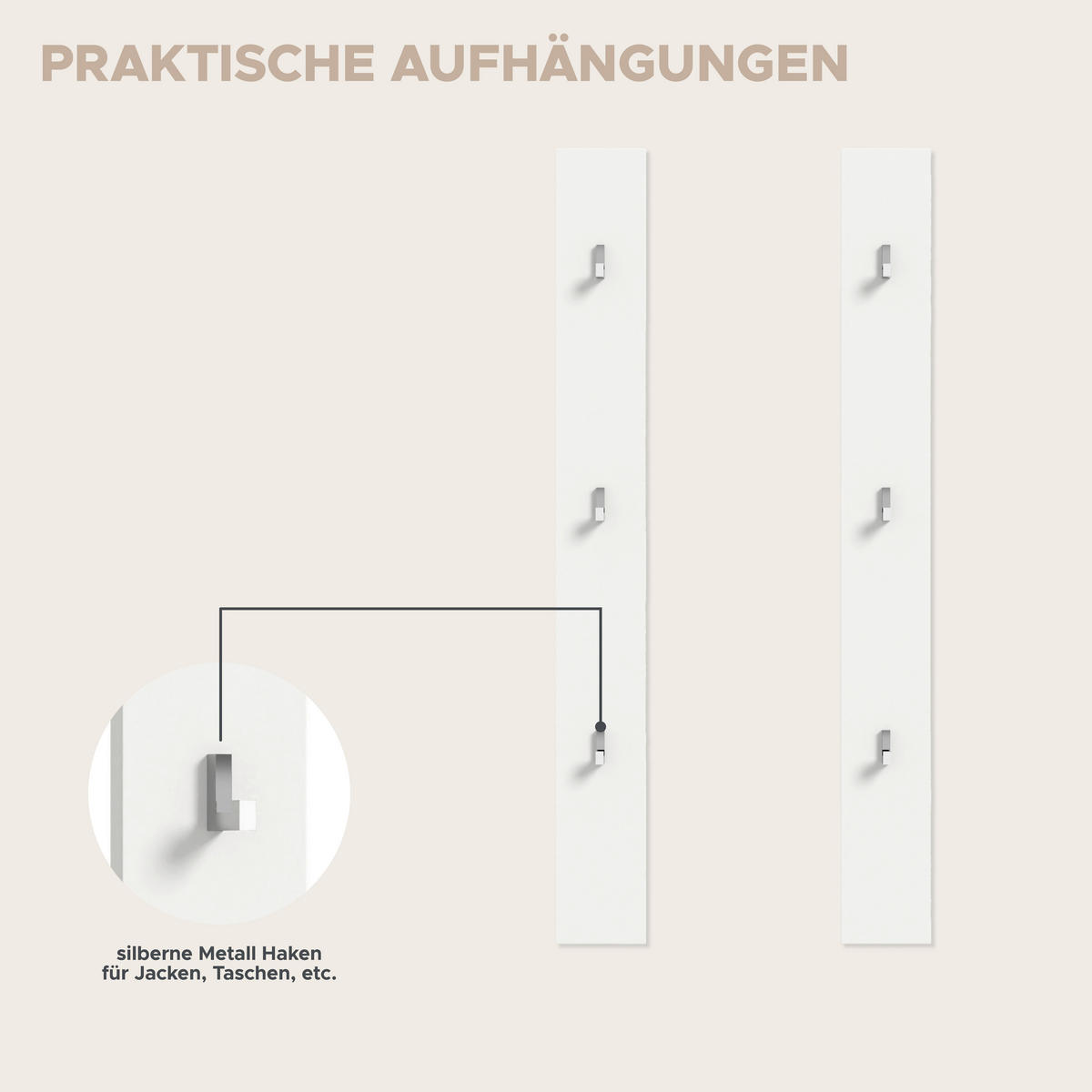Garderobe PROJEKT X weiß weiß Hochglanz B/H/T: ca. 130x191x37 cm PROJEKT X - weiß (130,00/191,00/37,00cm) - xonox.home
