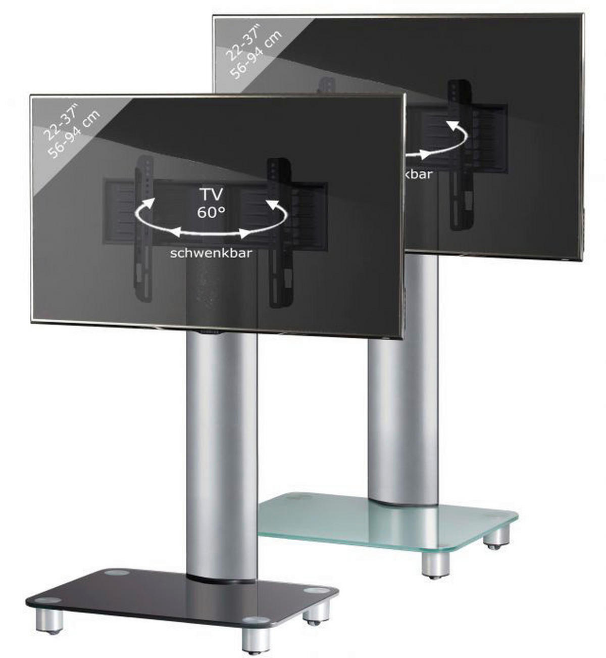 VCM TV-Standfuß TV-Standfuß TV-Standfuß "Bilano Silber" - (60,00/100,00/44,00cm) - VCM