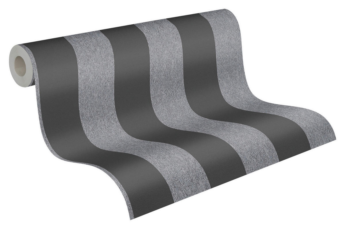 A.S.Creation Vliestapete Attractive 2 Streifen schwarz grau B/L: ca. 53x1005 cm Attractive 2 - schwarz/grau (53,00/1005,00cm) - A.S.Creation