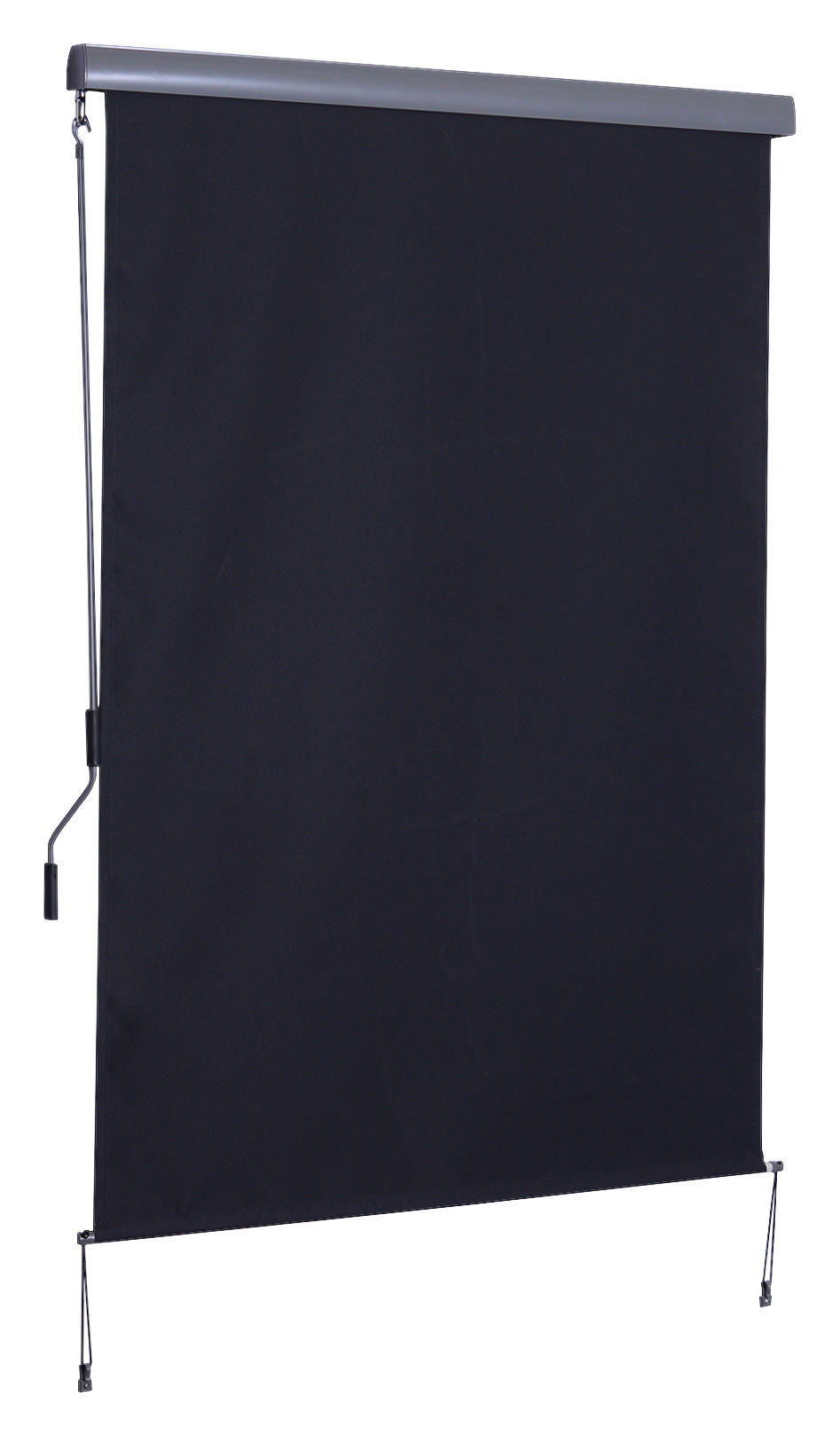 Senkrechtmarkise mit Handkurbel dunkelgrau H/L: ca. 200x140 cm Senkrechtmarkise_mit_Handkurbel - dunkelgrau (140,00cm) - Outsunny