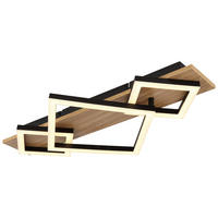 GLOBO LED-Deckenleuchte BEATRIX 67330-24 Opal mattschwarz Metall Kunststoff MDF B/H/L: ca. 54x7,5x31,2 cm 1 Brennstellen BEATRIX I - Opal/mattschwarz (31,20/54,00/7,50cm) - GLOBO