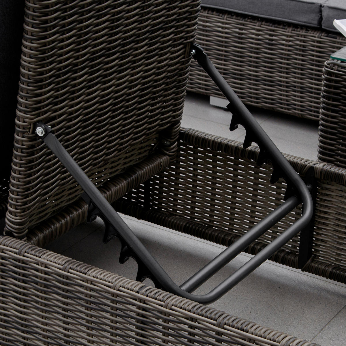 Outsunny Sonnenliege grau Aluminium B/H/L: ca. 60x195x91 cm Sonnenliege - grau (91,00/60,00/195,00cm) - Outsunny