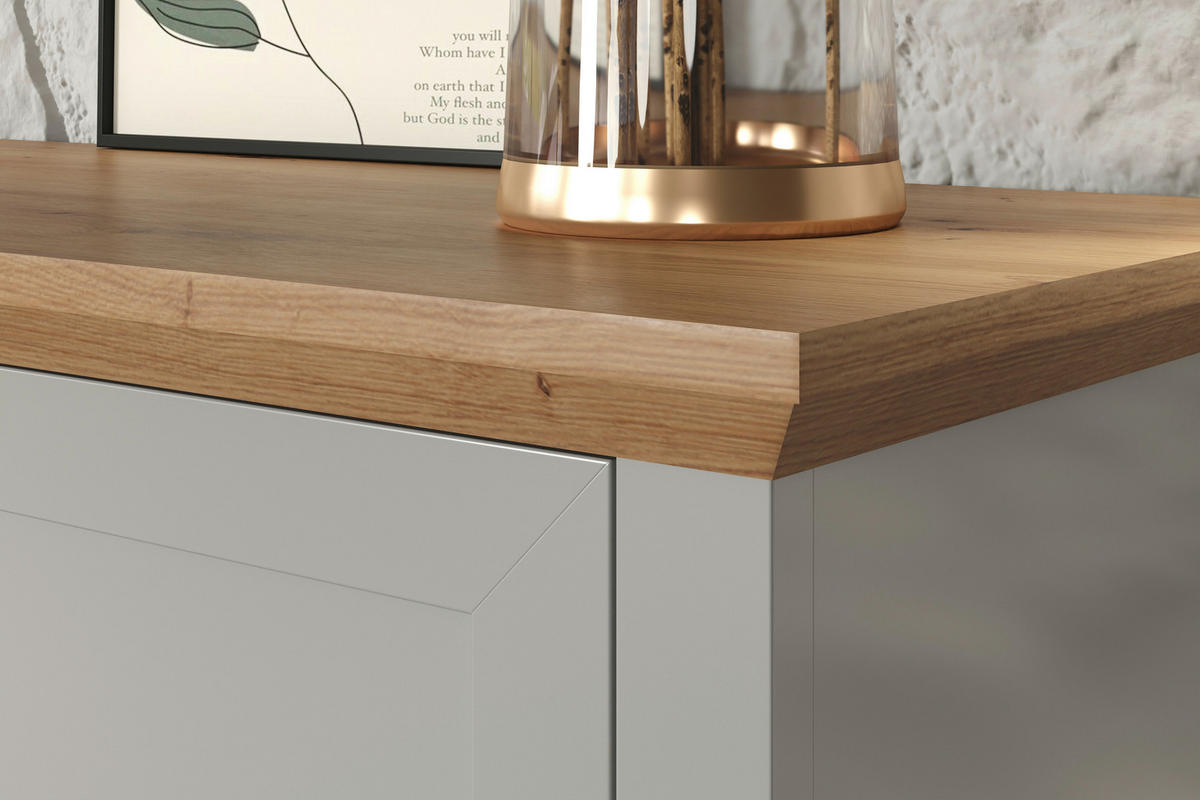 Sitzbank Landside Lichtgrau Eiche Artisan Nachbildung B/H/T: ca. 91x49x41 cm Landside - Lichtgrau/Eiche (91,00/49,00/41,00cm) - Trendteam