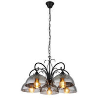 GLOBO Pendelleuchte schwarz Metall H/D: ca. 120x56 cm E27 5 Brennstellen COTTAGE - schwarz (56,00/120,00cm) - GLOBO
