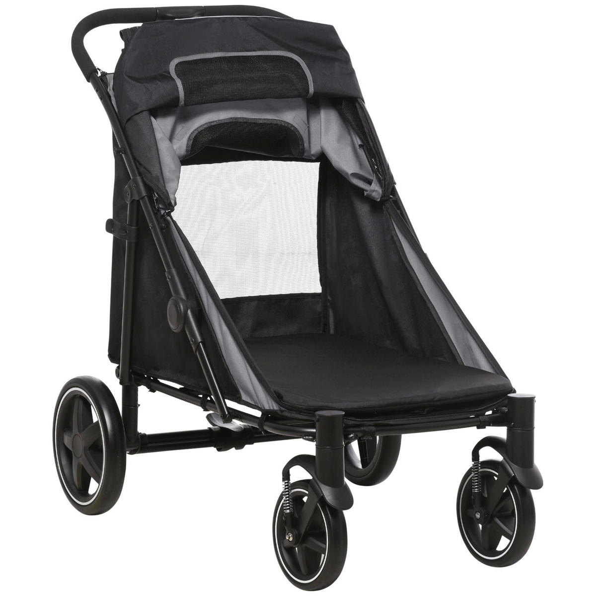 PawHut Hunde-Zubehör grau Edelstahl B/H/L: ca. 65x112x100 cm Hundwagen - grau (100,00/65,00/112,00cm) - PawHut
