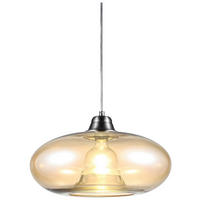 Nowa Pendelleuchte 30040123 nickel matt amber Metall Glas H/D: ca. 150x40 cm E27 1 Brennstellen LILLE - nickel matt/amber (40,00/150,00cm) - Nowa