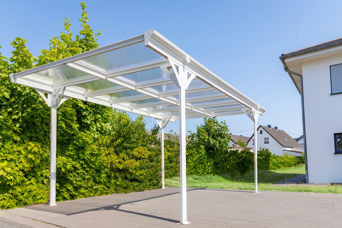 Westmann Carport 15m² B/H/L: ca. 305x232x503 cm 15m² - weiß (503,00/305,00/232,00cm) - Westmann