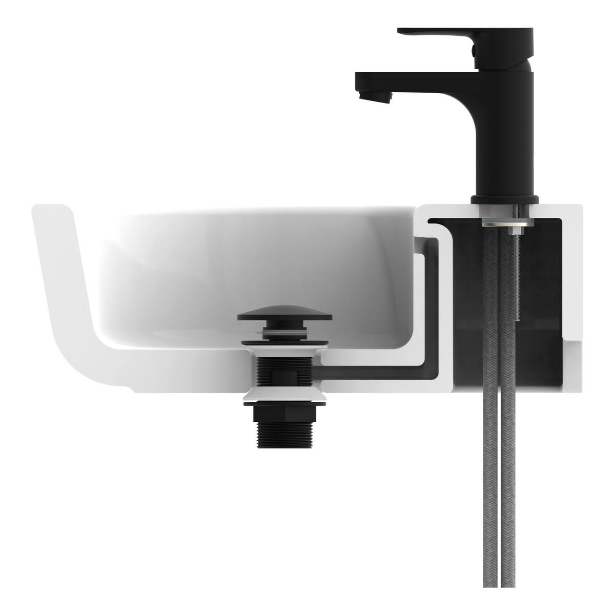 Armaturen mattschwarz Waschtischarmatur_Claudio schwarz - mattschwarz (20,60/10,00/15,30cm) - Eisl