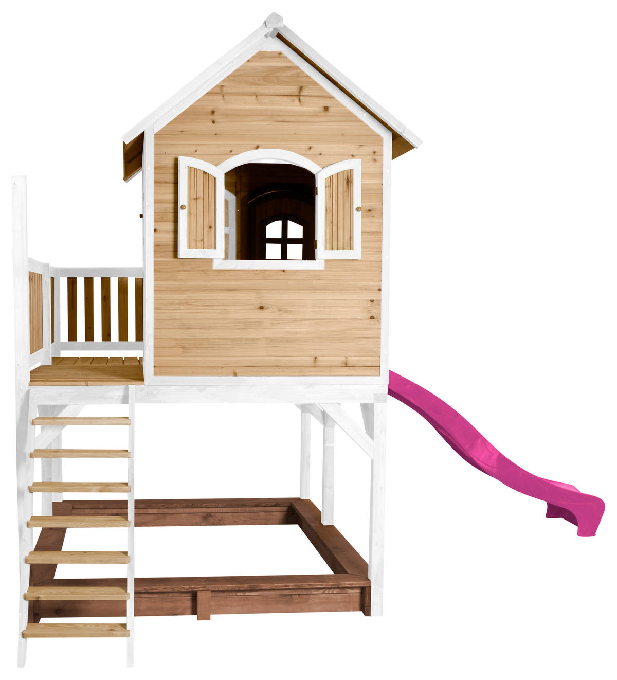 AXI Spielhaus Liam braun B/H/L: ca. 377x291x255 cm Liam - braun/lila (255,00/377,00/291,00cm) - AXI