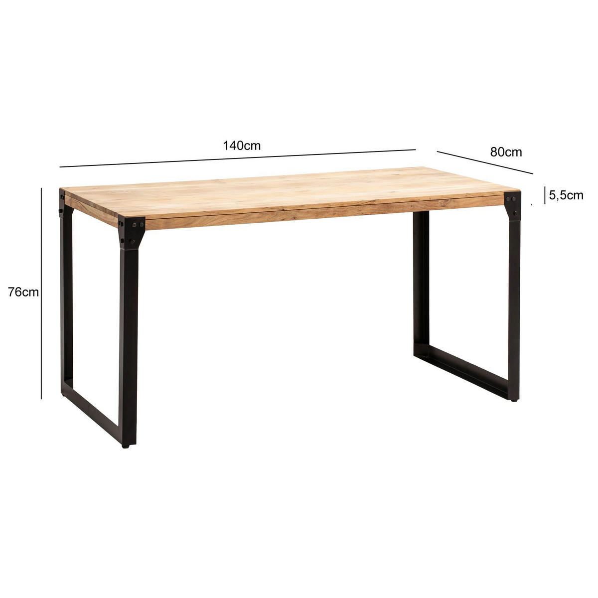 Esstisch braun B/H/T: ca. 140x76x80 cm Esszimmertisch - braun (140,00/76,00/80,00cm) - Wohnling