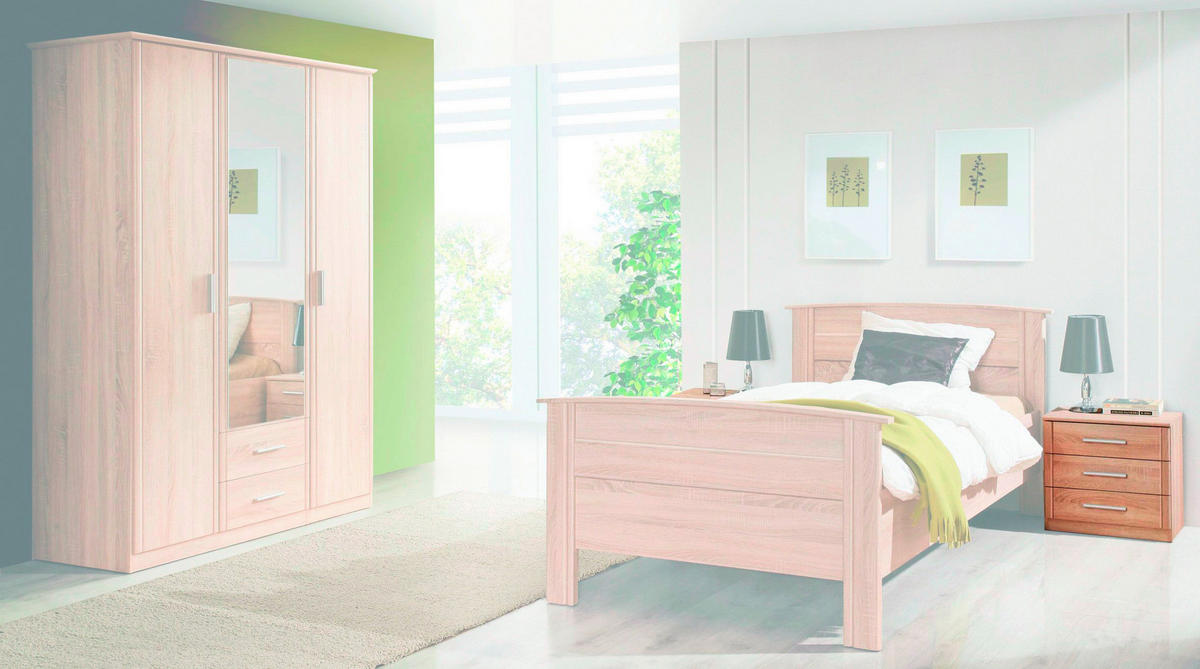 Nachtkonsole  Eiche Sonoma Nachbildung B/H/T: ca. 45,2x47,6x34,1 cm Gloria_Nachtkonsole GLRK03-D30 - Eiche/Silbergrau (45,20/47,60/34,10cm)