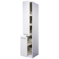 Apothekerschrank Vita weiß matt B/H/T: ca. 30x200x57 cm Vita - weiß/Edelstahl (30,00/200,00/57,00cm) - Flex-Well